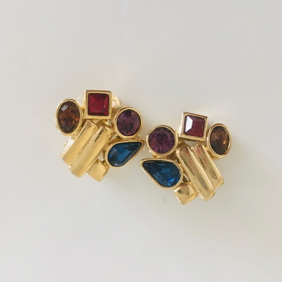 Givenchy Jewelry - Givenchy Multi GoldTone Spinel Cluster Earrings